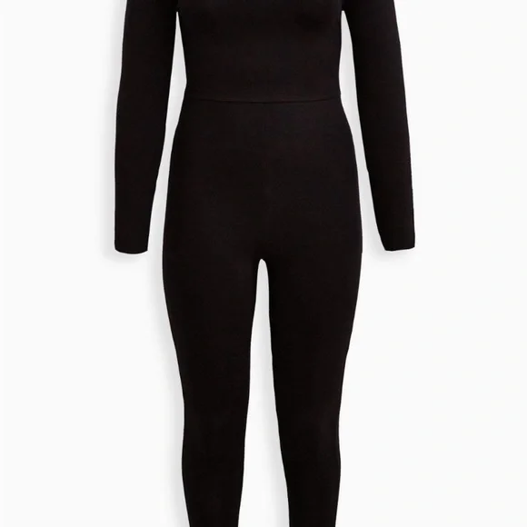 ๐ Premium Long Sleeve Catsuit Black Jumpsuit Outfit 2 2X 18 20 NWT Torrid New - Picture 4 of 6